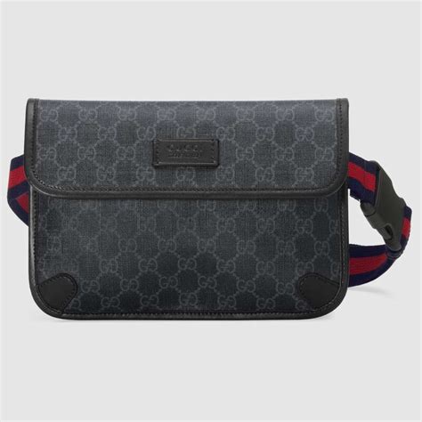 gucci black supreme belt bag|Gucci vintage canvas belt bag.